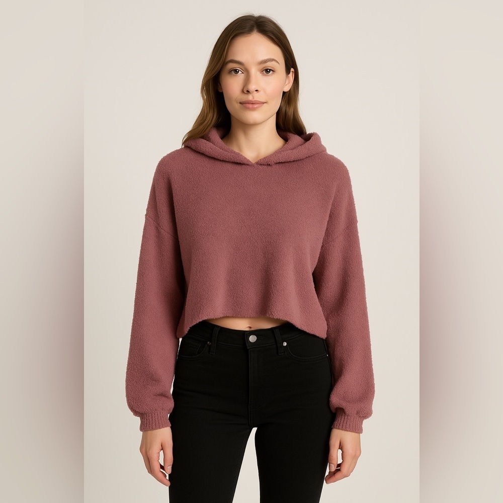 Ruby Moon Women’s Plush Cropped Hoodie - Size M